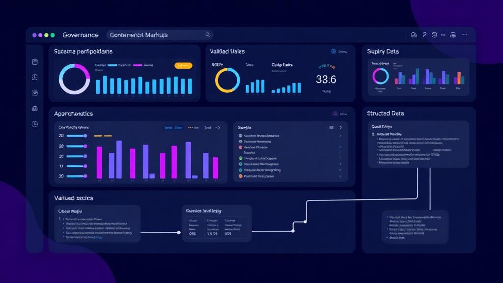 Entity governance dashboard with validation, scoring and monitoring of structured data