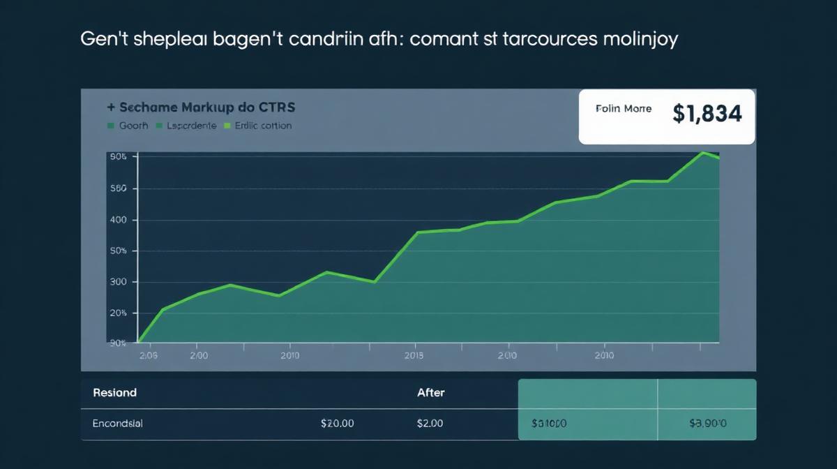 Graf over CTR-forbedring efter implementering af schema markup med rich snippets